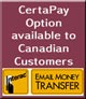 Transfer money from your Canadian Bank Account to ours via email using CertaPay